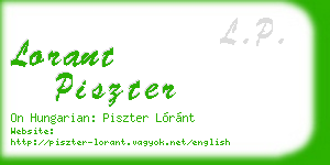 lorant piszter business card